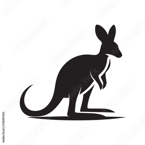 Wallaby Silhouette Vector for Wildlife Designs and Nature-themed Projects, wallaby illustration, Kangaroo vector..