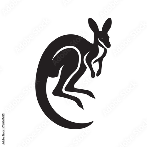 Wallaby Silhouette Vector for Wildlife Designs and Nature-themed Projects, wallaby illustration, Kangaroo vector..