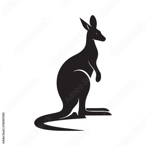 Wallaby Silhouette Vector for Wildlife Designs and Nature-themed Projects, wallaby illustration, Kangaroo vector..