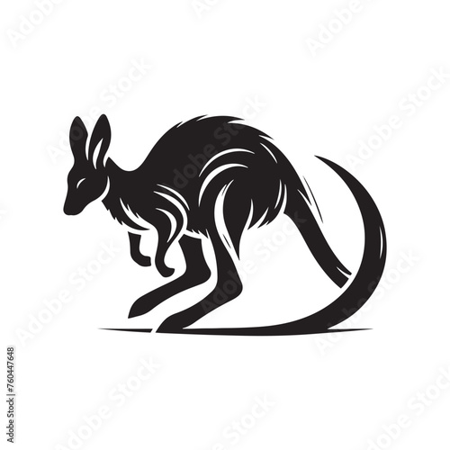 Wallaby Silhouette Vector for Wildlife Designs and Nature-themed Projects, wallaby illustration, Kangaroo vector..