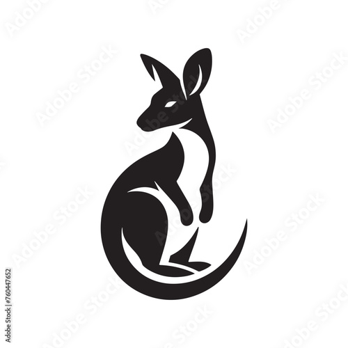 Wallaby Silhouette Vector for Wildlife Designs and Nature-themed Projects, wallaby illustration, Kangaroo vector..