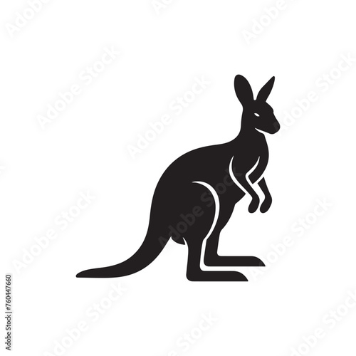 Wallaby Silhouette Vector for Wildlife Designs and Nature-themed Projects, wallaby illustration, Kangaroo vector..