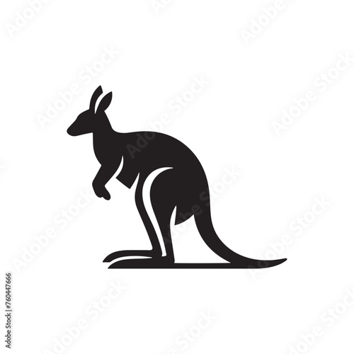 Wallaby Silhouette Vector for Wildlife Designs and Nature-themed Projects, wallaby illustration, Kangaroo vector..