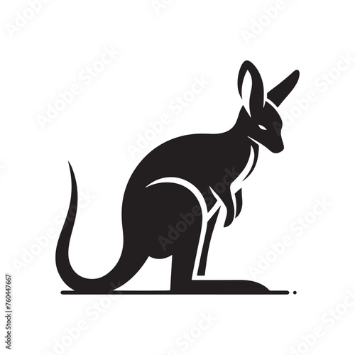 Wallaby Silhouette Vector for Wildlife Designs and Nature-themed Projects, wallaby illustration, Kangaroo vector..