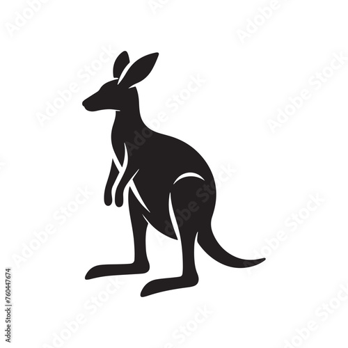 Wallaby Silhouette Vector for Wildlife Designs and Nature-themed Projects, wallaby illustration, Kangaroo vector..
