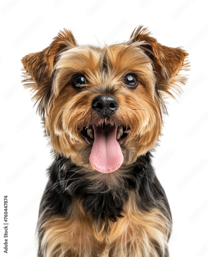 Joyful Yorkshire Terrier Delights with a Playful Tongue-Out Pose - Generative AI Joyful Yorkshire Terrier Delights with a Playful Tongue-Out Pose - Generative AI