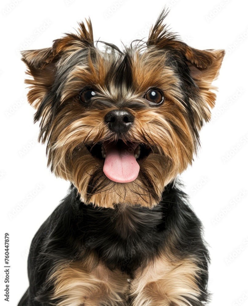 Joyful Yorkshire Terrier Delights with a Playful Tongue-Out Pose - Generative AI Joyful Yorkshire Terrier Delights with a Playful Tongue-Out Pose - Generative AI