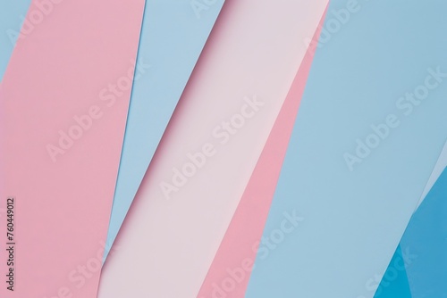 Abstract geometric pastel color paper texture background with light blue, pink and white colors, Generative AI 