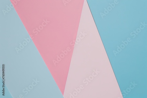 Abstract geometric pastel color paper texture background with light blue, pink and white colors, Generative AI 