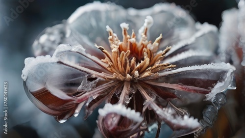 frost covered flower