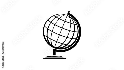 globe emblem,  black isolated silhouette