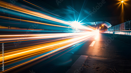 Acceleration images with blurred lines and fast curves like futuristic lights are lasers that move with movement that is a view of speed along stations and traffic. Cars, public transport with electri