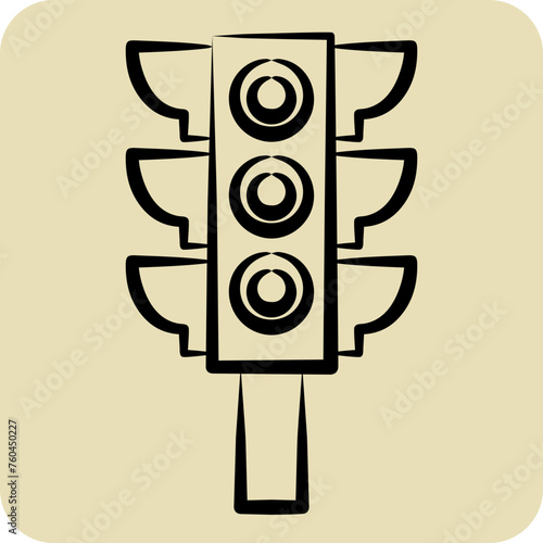 Icon Road Traffic. related to Car ,Automotive symbol. hand drawn style. simple design editable. simple illustration photo