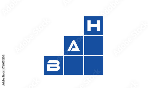 BAH initial letter financial logo design vector template. economics, growth, meter, range, profit, loan, graph, finance, benefits, economic, increase, arrow up, grade, grew up, topper, company, scale