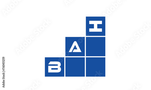 BAI initial letter financial logo design vector template. economics, growth, meter, range, profit, loan, graph, finance, benefits, economic, increase, arrow up, grade, grew up, topper, company, scale