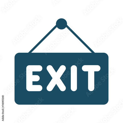 Exit board svg cut file. Isolated vector illustration.