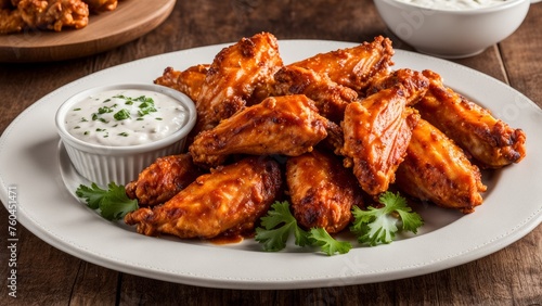 buffalo chicken wings with ranch on the side