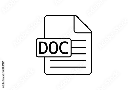 Icono negro de documento de texto doc. 