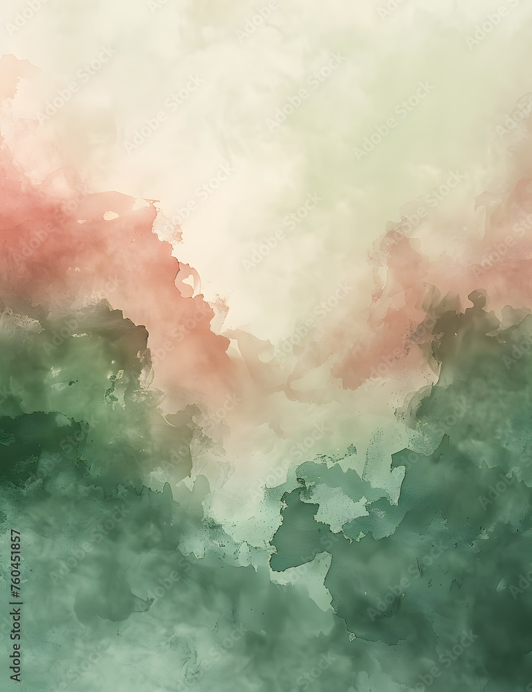 Fototapeta premium The painting depicts a natural landscape with a cloudy sky, showcasing tints and shades of blue in the cumulus clouds. Grass is visible in the foreground