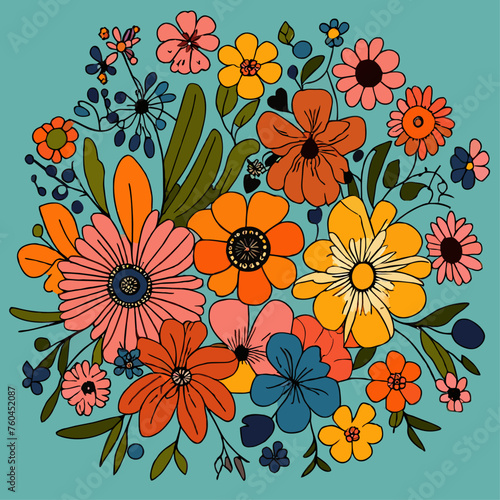 Wallpaper Mural trend flowers lily  simple Design illustration Torontodigital.ca