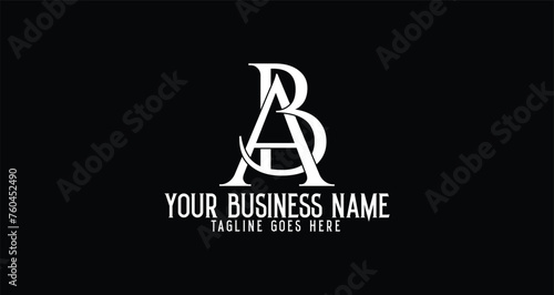 Luxury Elegant BA monogram logo or AB monogram logo design icon full editable vector template
