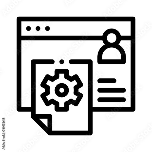 data management line icon