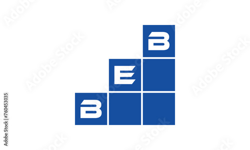 BEB initial letter financial logo design vector template. economics, growth, meter, range, profit, loan, graph, finance, benefits, economic, increase, arrow up, grade, grew up, topper, company, scale photo