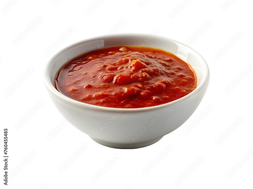 Tomato sauce in a white bowl. isolated on transparent background. Tomato sauce in a white bowl. isolated on transparent background.