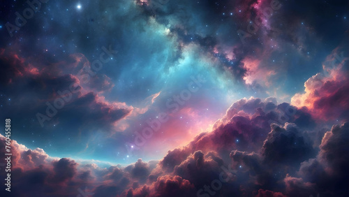 space nebula and galaxy © Naruepon