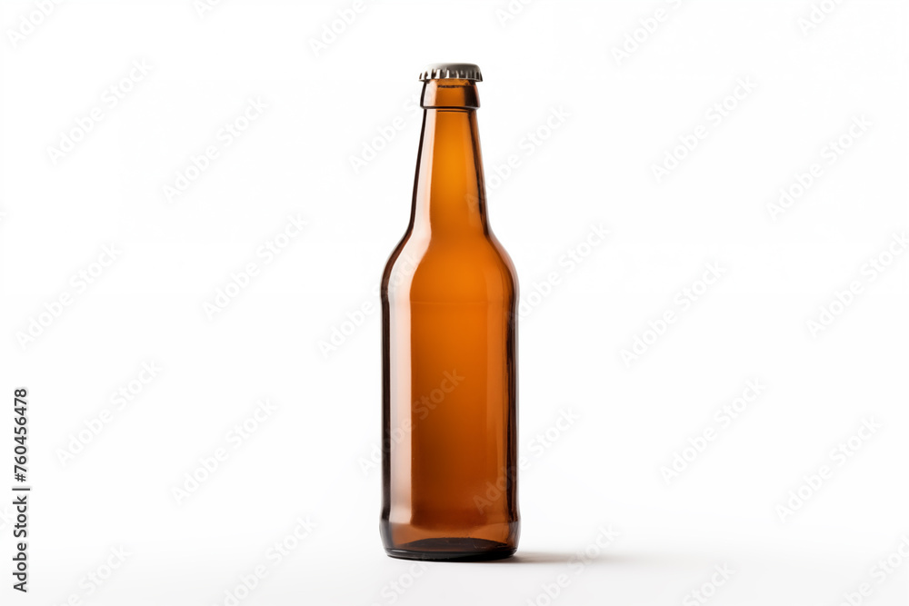 empty dark glass bottle mockup for beer on a white background empty dark glass bottle mockup for beer on a white background