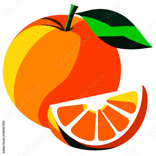 trend orange fruit simple Design illustration