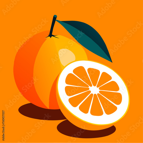 trend orange fruit simple Design illustration