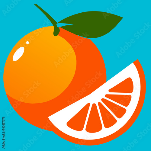 trend orange fruit  simple Design illustration