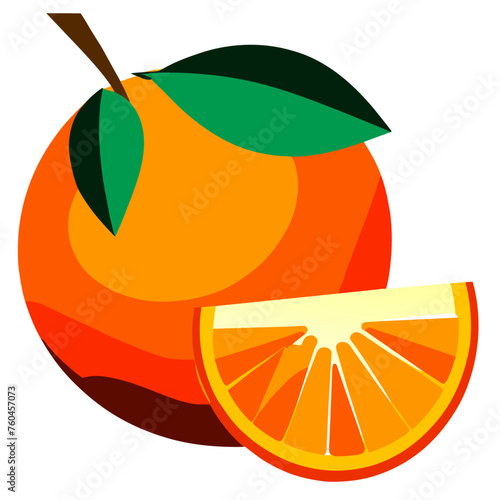 trend orange fruit simple Design illustration