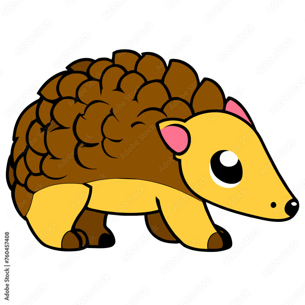 Fototapeta premium trend pangolin simple Design illustration