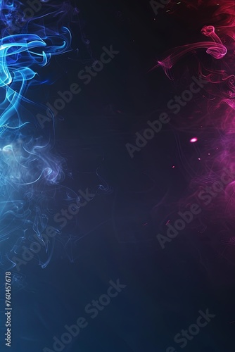 Abstract smoky background. Red and blue mystical effect. Enigmatic smoky allure.