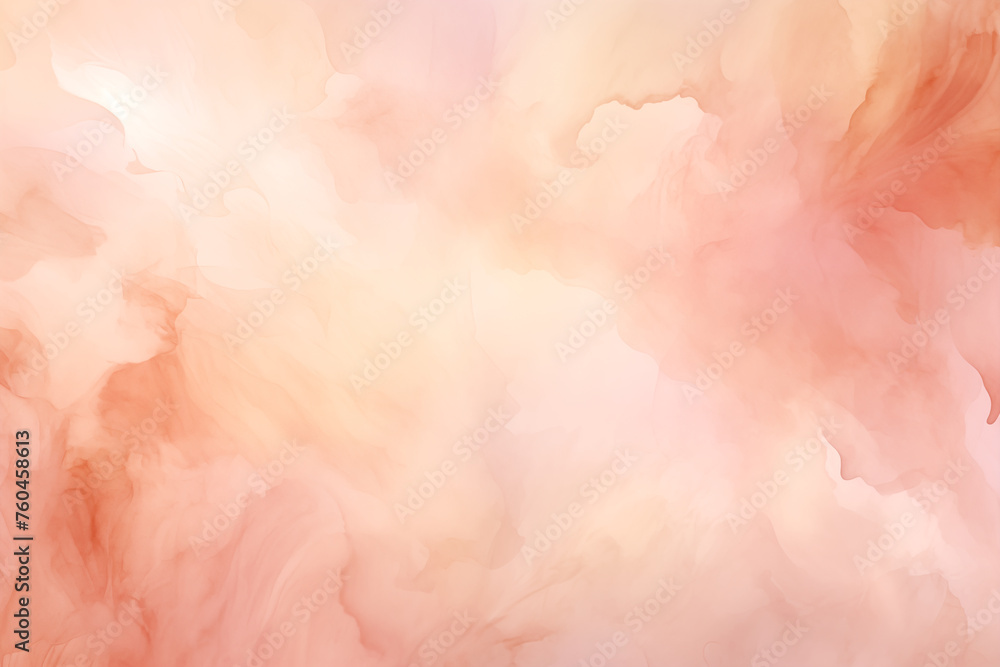 Whimsical Peach Watercolor Clouds