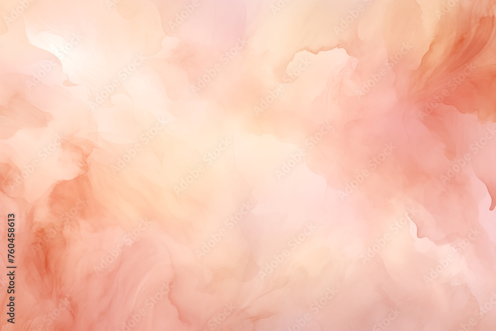 Fototapeta premium Whimsical Peach Watercolor Clouds