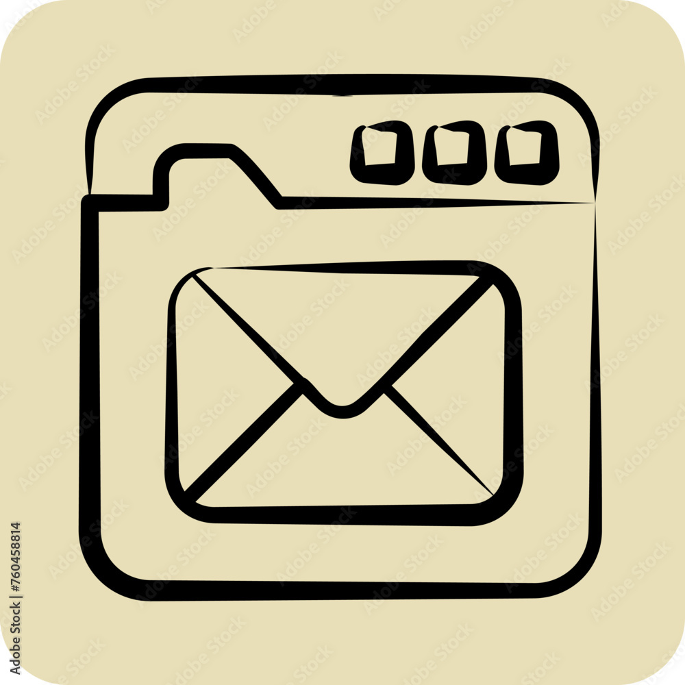 Icon Email. related to Communication symbol. hand drawn style. simple design editable. simple illustration Icon Email. related to Communication symbol. hand drawn style. simple design editable. simple illustration