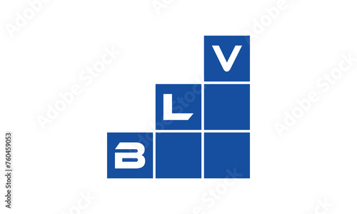 BLV initial letter financial logo design vector template. economics, growth, meter, range, profit, loan, graph, finance, benefits, economic, increase, arrow up, grade, grew up, topper, company, scale photo