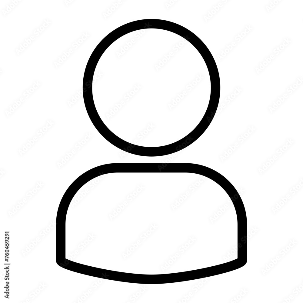 This is the Profile icon from the UX and UI icon collection with an Outline style This is the Profile icon from the UX and UI icon collection with an Outline style