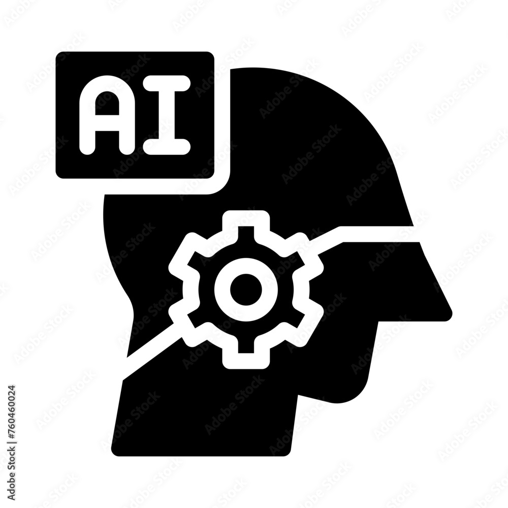 artificial intelligence glyph icon artificial intelligence glyph icon