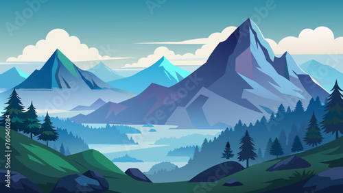 foggy mountain landscape and svg file