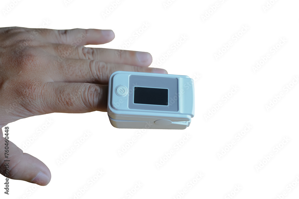 An oximeter is used to measure the pulse rate and oxygen level in the body through the finger. An oximeter is used to measure the pulse rate and oxygen level in the body through the finger.