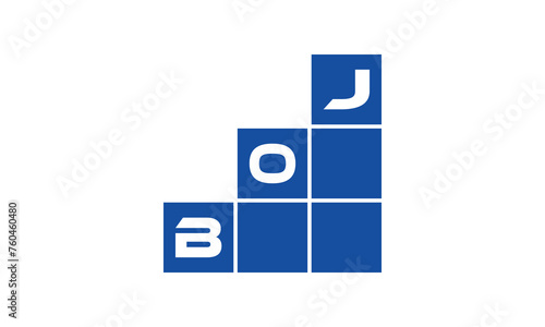 BOJ initial letter financial logo design vector template. economics, growth, meter, range, profit, loan, graph, finance, benefits, economic, increase, arrow up, grade, grew up, topper, company, scale