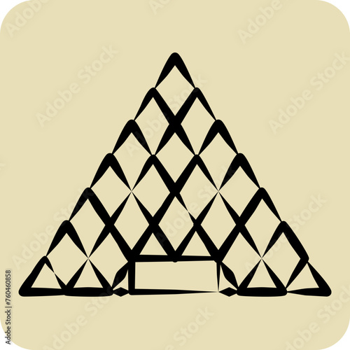 Icon Musee Du Louvre. related to France symbol. hand drawn style. simple design editable. simple illustration