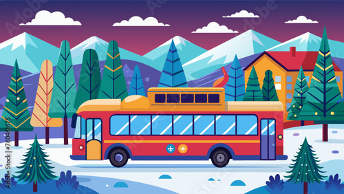 winter bus background and svg file