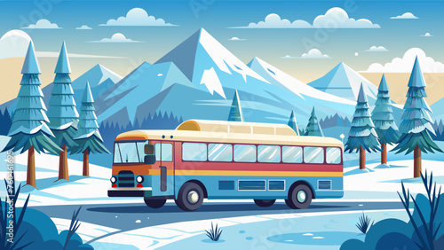 winter bus background and svg file