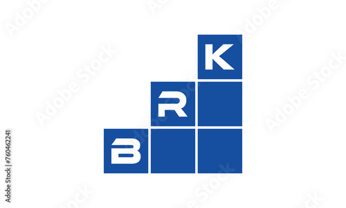 BRK initial letter financial logo design vector template. economics, growth, meter, range, profit, loan, graph, finance, benefits, economic, increase, arrow up, grade, grew up, topper, company, scale