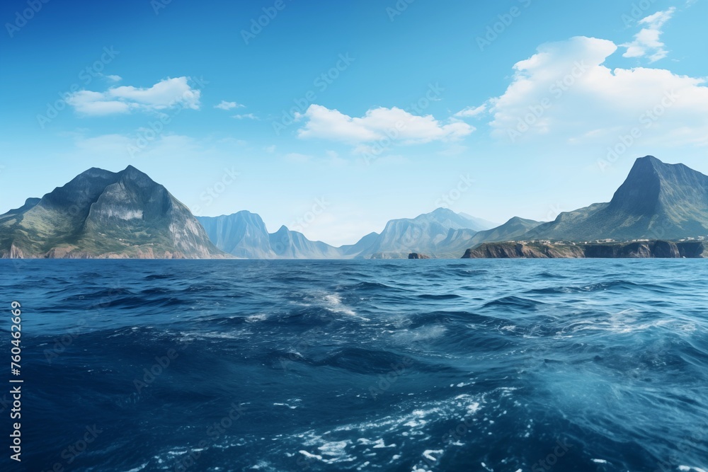 Nature photography ocean foreground mountain